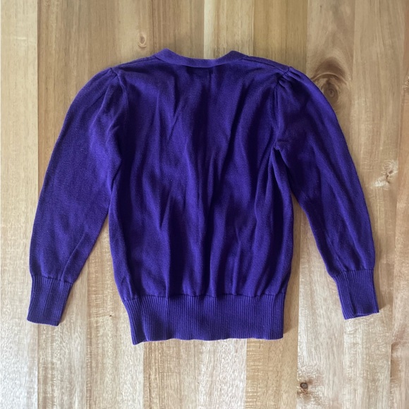 Ralph Lauren Purple Button Sweater Cardigan with Pockets, Size 4/4T - Picture 3 of 4